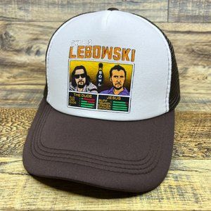 The Big Lebowski Mens Trucker Hat Brown Snapback The Dude Vs. Jesus 1998 Movie